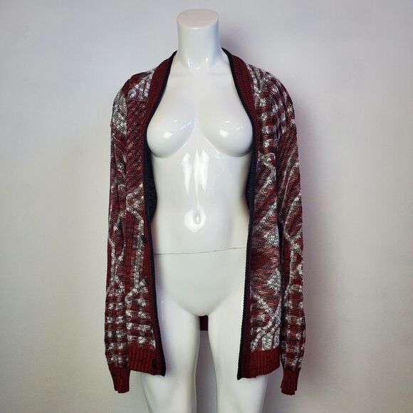 Men's Vintage 90s American Crusader Red Cardigan - Picture 2 of 6